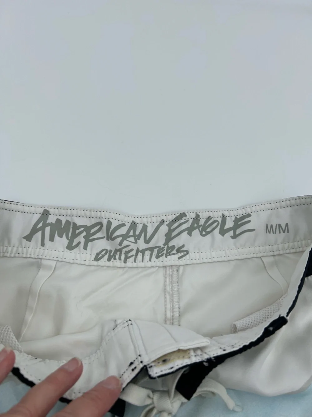 American Eagle Outfitters Blue Wave Print Swim Shorts